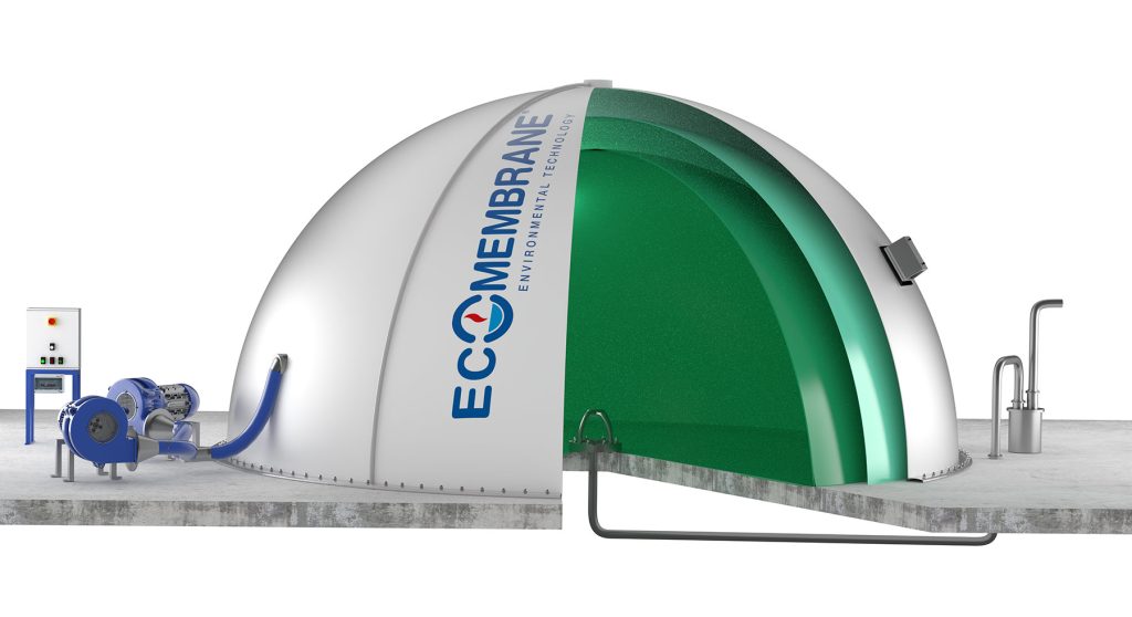 Ecomembrane 3Master -kaasuvaraston tekninen leikkauskuva